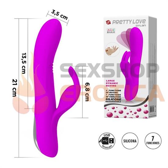 Vibrador con estimulador oscilante de punto G